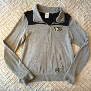 VS PINK UCF Gray Collegiate Half Zip | S
